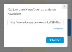 Vorschaubild iCal-Link zum Hinzufügen des <br>Kalenders zu anderen Kalendern