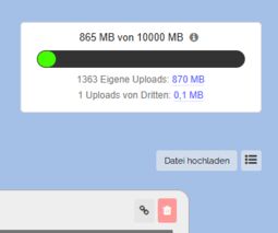 Vorschaubild Button „Datei hochladen“ für Direktupload