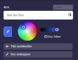 Vorschaubild Erweiterte Einstellungen zur Boxfarbe