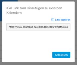 Vorschaubild iCal-Link zum Hinzufügen des <br>Kalenders zu anderen Kalendern