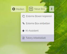 Vorschaubild Option zum Importieren eines Tutory-Arbeitsblattes