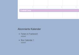 Vorschaubild Liste der abonnierten Kalender