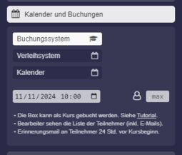 Vorschaubild Option „Buchungssystem“