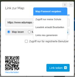 Vorschaubild Map-Teilen-Dialog mit Passwort