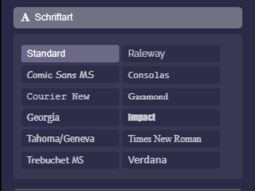 Vorschaubild Auswahl der Schriftart