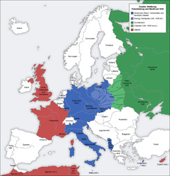 Bild mit GNU-Lizenz: „Zweiter Weltkrieg Europa 1939, Karte de“