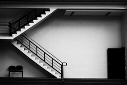 https://www.pexels.com/photo/black-and-white-photo-of-staircase-3768247/