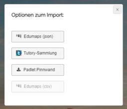 Vorschaubild Optionen zum Import<br>auf Edumaps