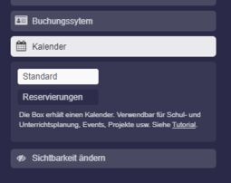 Vorschaubild Kalender-Option in den Box-Einstellungen